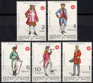 SMOM Sovereign Miltary Order of Malta #36-40  MNH - Historical Uniforms (1969)