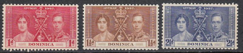 Dominica - 1937 Coronation Sc#94/96 - MNH (64)