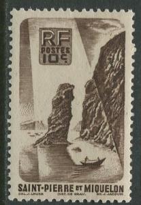 St Pierre et Miquelon.-Scott 324 -Soldiers Bay -1947 -MLH- Single 10c Stamp