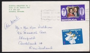 BERMUDA 1972 cover to New Zealand with Christmas TB cinderella.............B6081