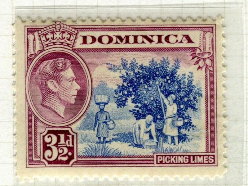 DOMINICA; 1938 early GVI issue fine Mint hinged 3.5d. value