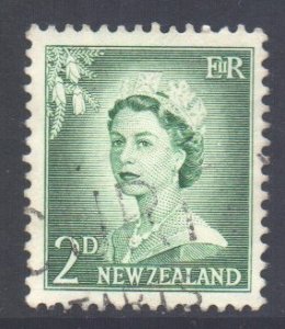 New Zealand Scott 308 - SG747, 1955 Elizabeth II 2d used