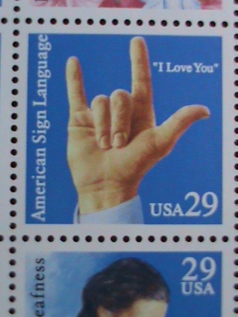 ​UNITED STATES-1993 SC#2783-4-AMERICAN SIGN LANGUAGE-MNH SHEET- VERY FINE