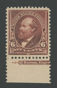 USA 271 - 6 cent Garfield imprint single - PSE Graded Cert: XF 90 Mint OGph