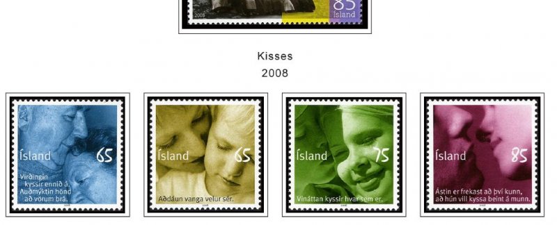 ICELAND STAMP ALBUM PAGES 1873-2011 (159 color illustrated pages)
