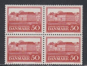 Denmark # 426, Poor House in Copenhagen, Block of Four, Mint NH