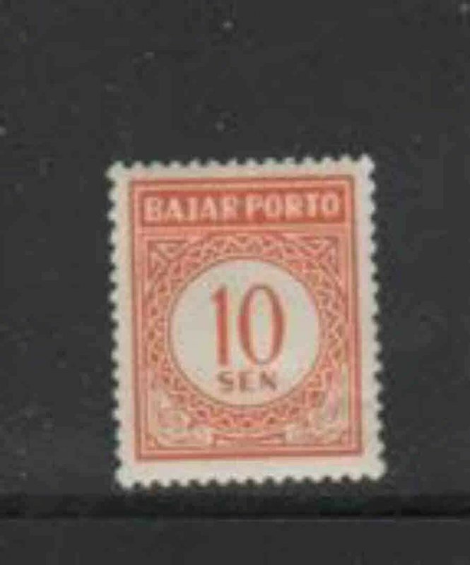 INDONESIA #J73 1958 10s POSTAGE DUE MINT VF LH O.G