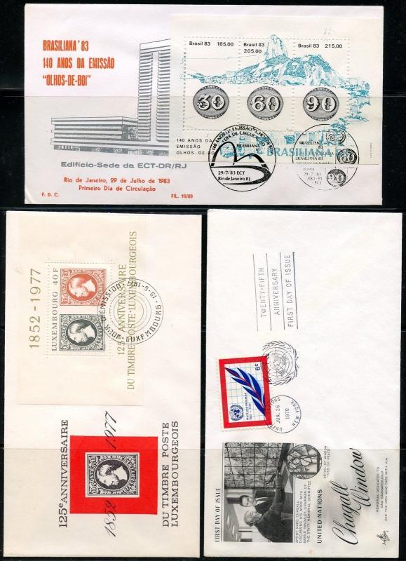 UPU UNIVERSAL POSTAL UNION ET CETERA LOT OF  29  FIRST DAY COVERS  AS SHOWN