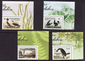 Barbuda-Sc#706//711-unused NH half set-Audubon Birds-1985-86--