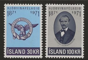 Iceland 433-34 1971  set 2 vf mint  nh