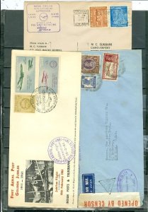 INDIA  LOT of (3) AIRMAIL COVERS incl. (1) CENSORED...CACHETS