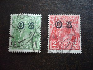 Stamps - Australia - Scott# O7-O8 - Used Part Set of 2 Stamps