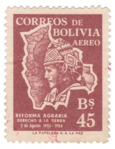 BOLIVIA YEAR 1954. STAMP . SCOTT # C179. USED. # 1
