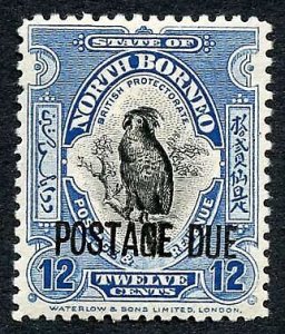 North Borneo SGD83 12c Post Due M/M Cat 75 Pounds