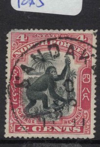 North Borneo 4d Red Monkey Sandakan CDS VFU (2fcn) 