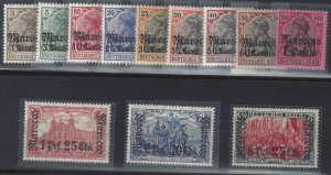 German Morocco 1906-1911 SC 33-44 Most Signed Mint SCV$ 467.00 Set