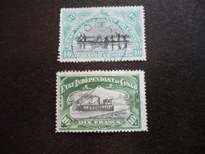 Stamps - Belgian Congo - Scott# 28, 30c - Used Part Set of 2 Stamps