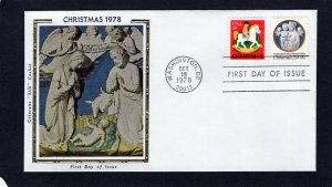 1768-1769 Christmas, FDC pair Colorano Silk