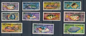 Umm Al Qiwain 1967 - Tropical fishes - 11 issues CTO