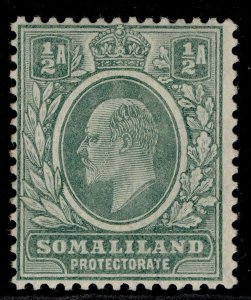 SOMALILAND PROTECTORATE EDVII SG58, ½a bluish green, LH MINT. Cat £45.