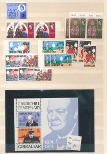 Gibraltar QE Used MNH MH Collection (Apx 300+) EP1275