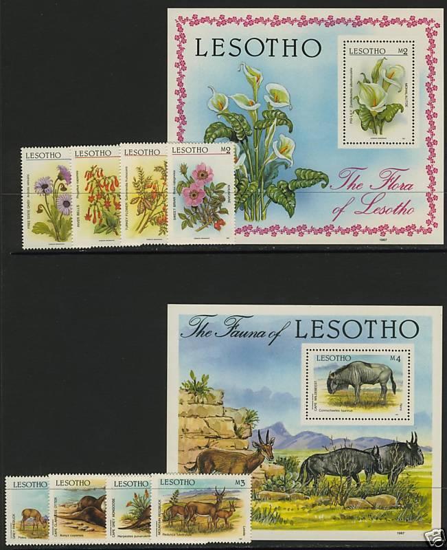 Lesotho 583-92 MNH Flowers, Lilies, Animals