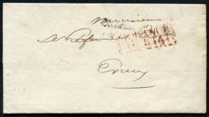 FRANCE STAMPLESS COVER MAY 26, 1826  TO EVREUX AS SHOWN 