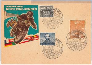 GERMANY -  POSTAL HISTORY - SPECIAL CARD with POSTMARK: MOTO RACING 1952