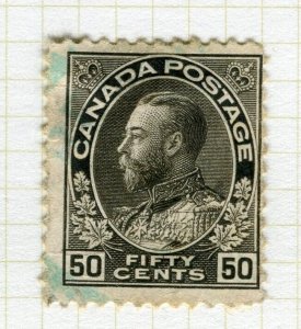 CANADA; 1911-22 early GV issue used Shade of 50c. value