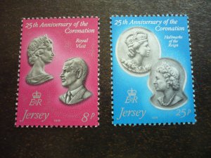 Stamps - Jersey - Scott# 195-196 - Mint Never Hinged Set of 2 Stamps