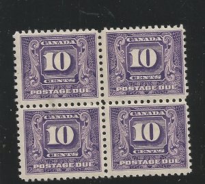 Canada J 10 Unused block of 4. F/VF, OG, H. CV $ 440.00