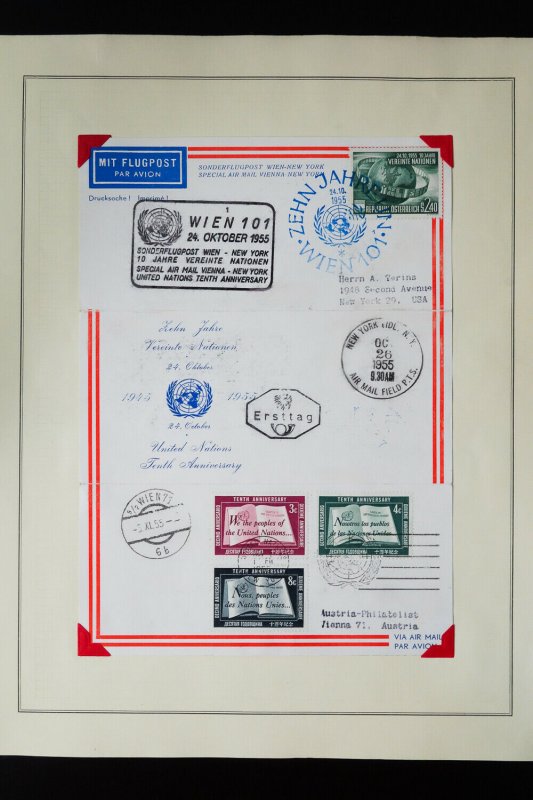 United Nations Collection of 54 Unrelated Foreign Stamp Covers