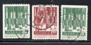 Sweden Sc 544-546 1959 Crown Land & Forests stamp set used