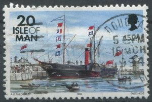 Isle of Man Sc#543 Used, 20p multi, Definitives: Ships (1993)