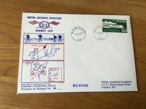 British Jostedals Glacier Expedition Norway 1970 stamps cover Ref 56233