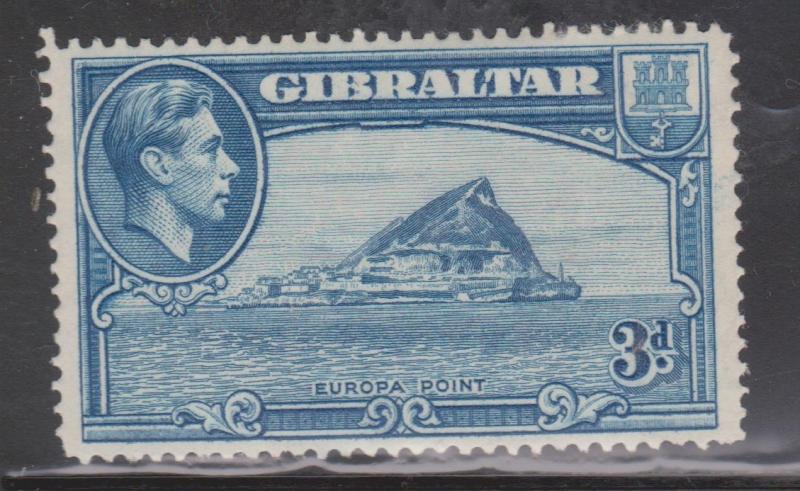 GIBRALTAR Scott # 111a Mint Hinged - Perf 14 x 14 Paper Adhesion & Small Thin