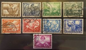 Germany 1933 Sc #B49-B57 Mi 499-507 Complete VF *Used* Mi-CV 454$