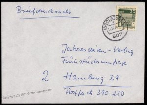 Germany 1970 Postal Card Indicia Cutout Used On Cover G71070