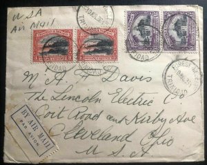 1936 Forest Reserve Trinidad & Tobago Airmail Cover To Cleveland OH USA