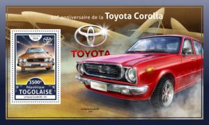 TOGO - 2016 - Toyota Corolla, 50th Anniv - Perf Souv Sheet - MNH