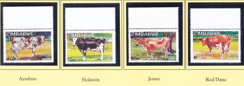 Zimbabwe 1233-36 MNH 2017 Exotic Dairy Cows Full Set of 4 VF-XF