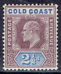 Gold Coast, Scott #41; 2 1/2p King Edward VII, Wmk 2, MH