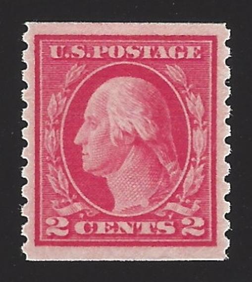 US #444 1914 Carmine Type I Wmk 190 Perf 10 Vert Mint NG VF SCV $50