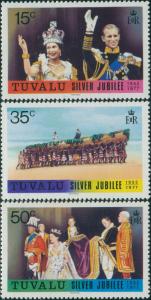 Tuvalu 1977 SG50-52 Silver Jubilee set MNH