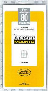 Prinz Scott Stamp Mount 80/240 mm - CLEAR - Pack of 10 (80x240 80mm)  STRIP  943