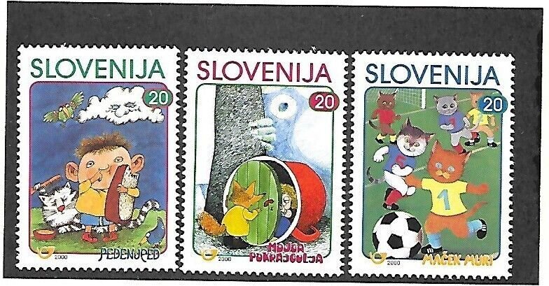 SLOVENIA Sc 391-93 NH ISSUE OF 2000 - CARTOONS