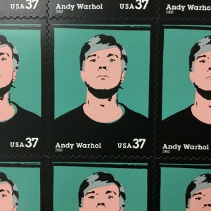  3652   Andy Warhol  Artist    MNH 37¢ sheet of 20.    Issued in 2002.