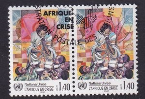 United Nations Geneva  #140  cancelled  1986  Africa in crisis pair