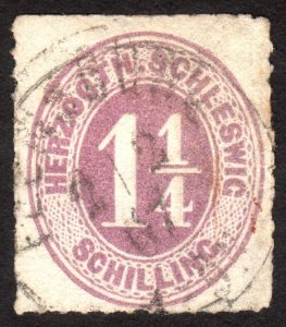 1867, Germany Schleswig Holstein 1 1/4Sch, Used, Sc 11