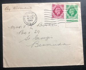 1945 Sheffield England Airmail Cover To St George Bermuda
